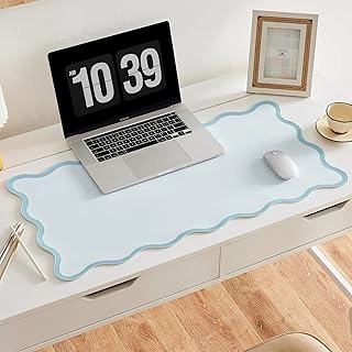 Scalloped PU Leather Desk Mat