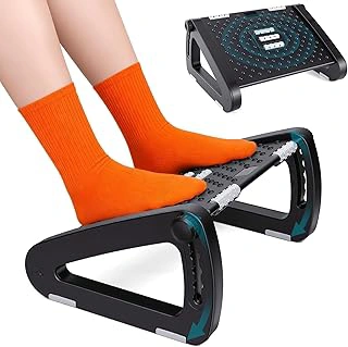 Ergonomic Adjustable Under Desk Footrest with Roller Massager