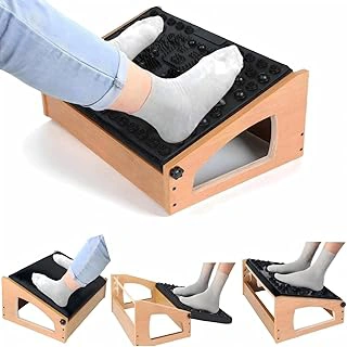 Ergonomic Under Desk Foot Rest, 4 Adjustable Height, Flip Over Design
