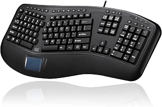 Adesso AKB-450UB Ergonomic Keyboard with Touchpad, Wired USB, Split Key Design