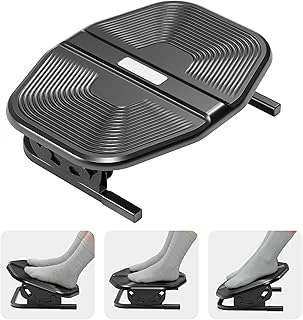 PEGZONE Tilt Adjustable Under Desk Footrest with Massage Surface and 20-Degree Tilt