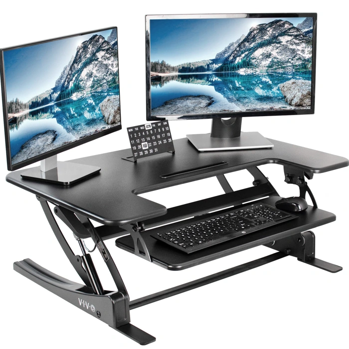 VIVO V Series 36 inch Height Adjustable Stand Up Desk Converter Dual Monitor Riser