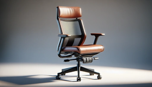 Combines breathable mesh back with a cushioned leather seat