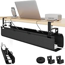 PEGZONE 31.5" No Drill Under Desk Fabric Cable Management Tray