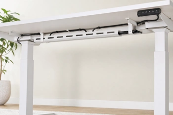 Route and hide cables under your standing desk to eliminate clutter and maintain a clean, professional look.
