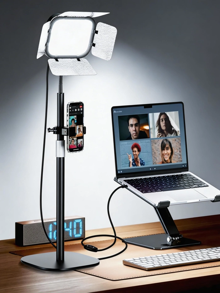 EMART Desk Ring Light with Flexible Gooseneck for Video Conferencing