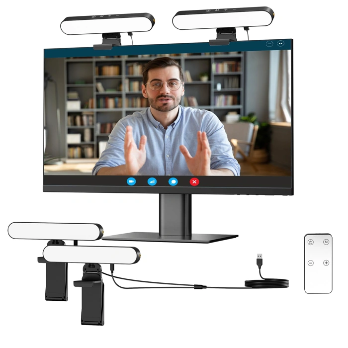 Takerers Video Conference Webcam Light with Remote Control (2-Pack)