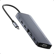 Anker 14-in-1 Laptop Docking Station for 3 Monitors with Dual 4K HDMI, 80W PD